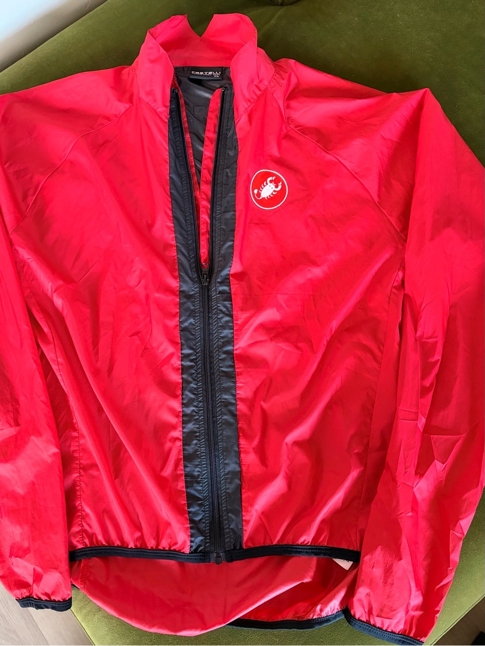 Castelli Techno Sport Red Cycling Jacket Men’s XL Full Zip Lightweight Bike